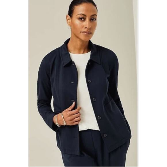 J.Jill Wearever Collection Button Front Jacket Cardigan Women 4X Navy Blue Rayon - Picture 3 of 10